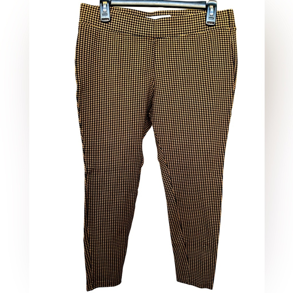 Old Navy Black & Tan Houndstooth High-Waisted Skinny Pants Size L Petite